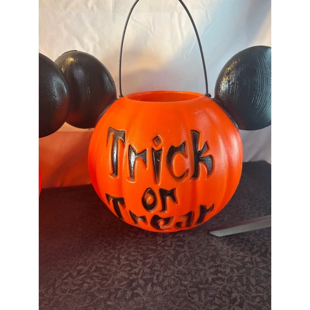 Disney Mickey Mouse Pumpkin Trick or‎ Treat Set of 2 Orange Halloween Pails